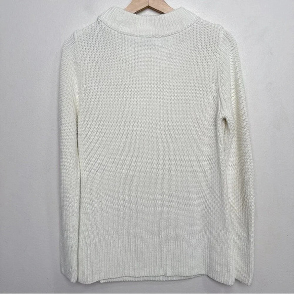 Talbots  Womens Small Chunky Cream Mock Neck Sweater - Picture 14 of 14